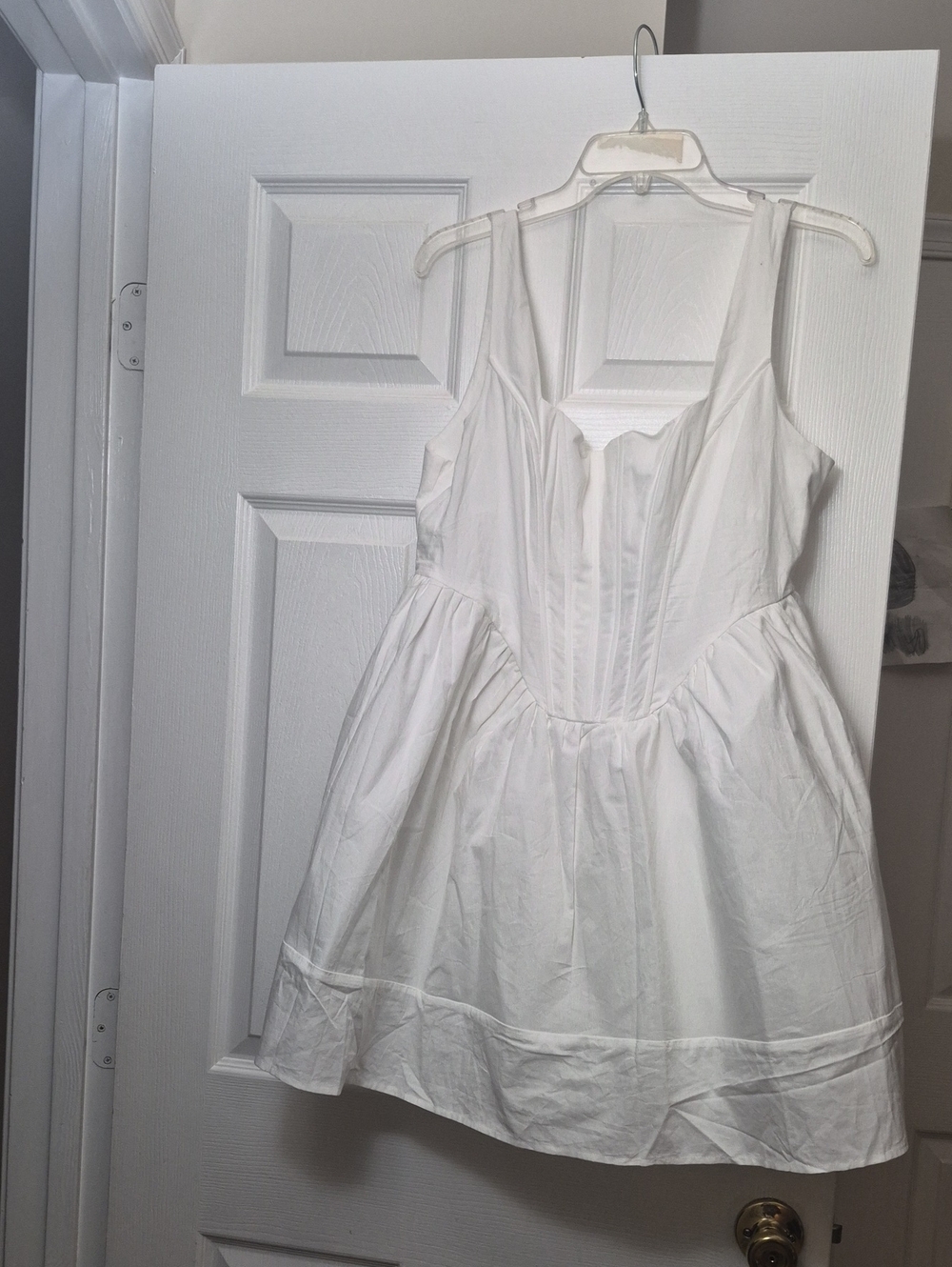 Fashion Nova White Sleeveless Corset Mini Dress ( Firm Price)